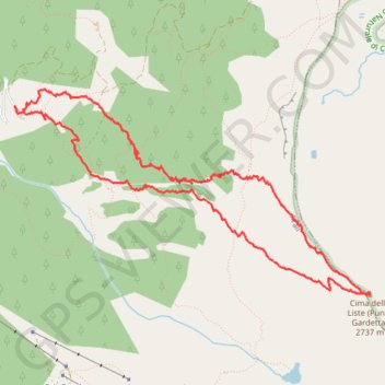 Trace GPS Cima delle Liste (Punta Gardetta), itinéraire, parcours