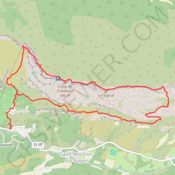 Trace GPS Ste Victoire - Croix de provence, itinéraire, parcours