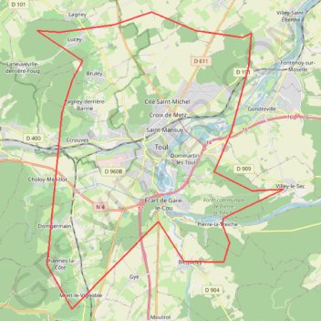 Trace GPS Tours des forts du toulois, itinéraire, parcours