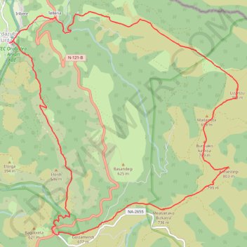 Trace GPS Lizartzu Antsestegi col d'Otxondo depuis Urdax, itinéraire, parcours