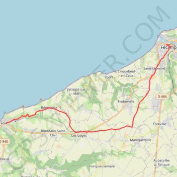 Trace GPS 🚴 Trace de Fécamp a Etretat, itinéraire, parcours