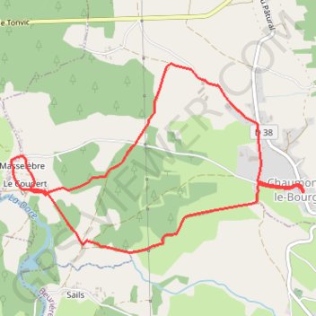 Trace GPS CHAUMONT LE BOURG - Masselebre, itinéraire, parcours