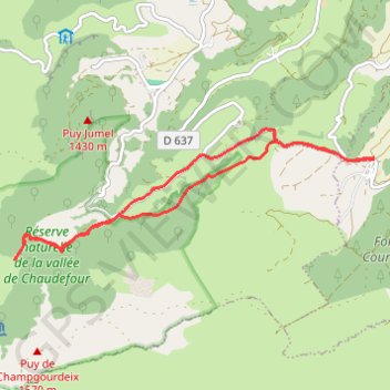 Trace GPS La Vallée de Chaudefour, itinéraire, parcours