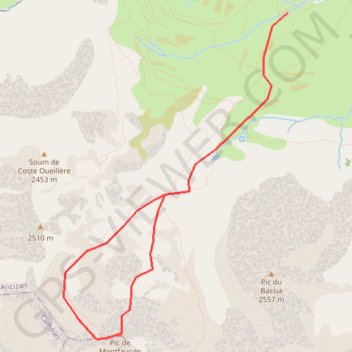Trace GPS Pic de Monfaucon arête NE, itinéraire, parcours