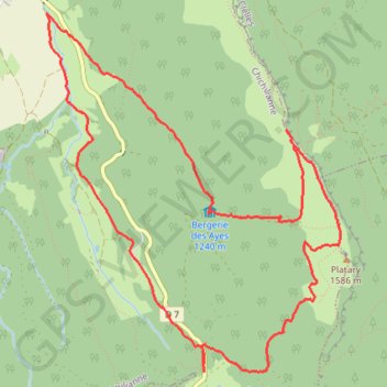 Trace GPS Le Platary par le col du Prayet, itinéraire, parcours