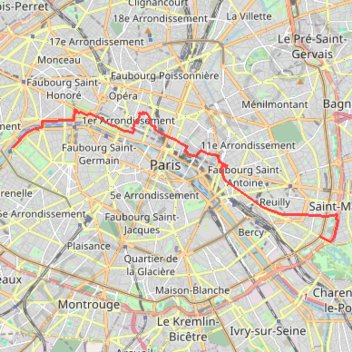 Trace GPS Paris Iéna - porte Dorée, itinéraire, parcours