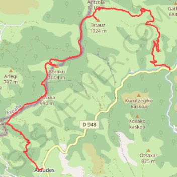 Trace GPS Urrichka, Abraku, Ichtauz les 3 sommets, itinéraire, parcours