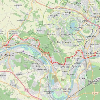 Trace GPS De Conflans Sainte Honorine à Meulan, itinéraire, parcours