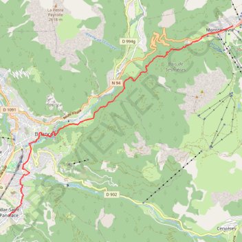 Trace GPS Montgenèvre-Villar-Saint-Pancrace, itinéraire, parcours