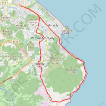 Trace GPS 🚶 Trace Cayenne a Remire-Montjoly, itinéraire, parcours