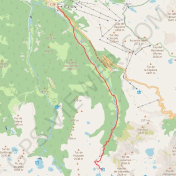 Trace GPS Encantats - Saboredo-Vaqueira, itinéraire, parcours