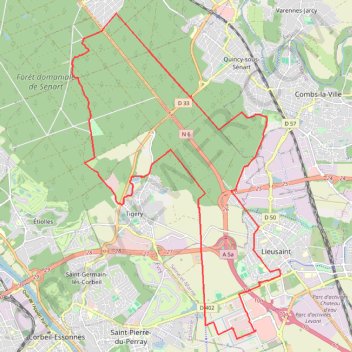 Trace GPS Sortie VTT sur les chemins de la Forêt de Sénart (version courte), itinéraire, parcours