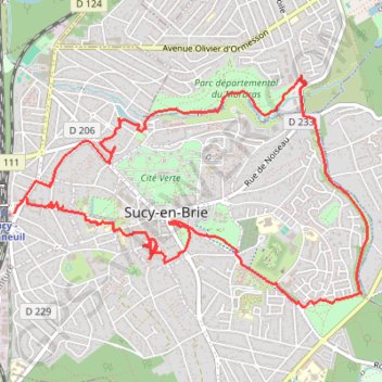 Trace GPS Sucy-en-Brie - À la découverte du Morbras, itinéraire, parcours