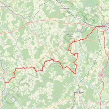 Trace GPS GR703 De Toul (Meurthe-et-Moselle) à Fronville (Haute-Marne), itinéraire, parcours