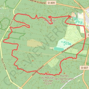 Trace GPS Fontainebleau - Mont Rond, itinéraire, parcours