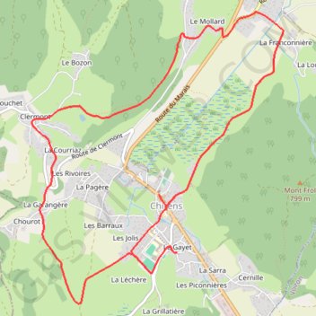 Trace GPS Pays Voironnais - Circuit du Marais de Chirens, itinéraire, parcours