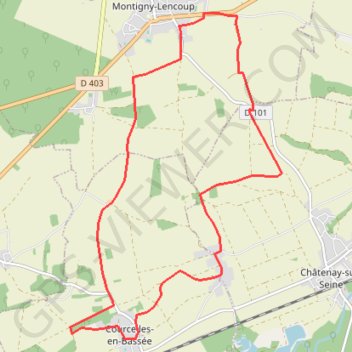 Trace GPS De GR11 à GRP Thibault de Champagne, itinéraire, parcours