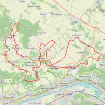 Trace GPS Parc naturel régional du Vexin, itinéraire, parcours