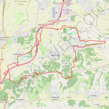Trace GPS Boucle autour de Chaponnay, itinéraire, parcours