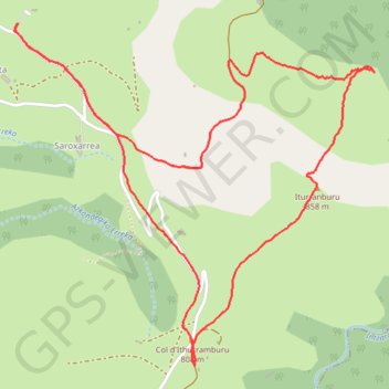 Trace GPS Zuhanieta - Ithurramburu depuis kaskoleta, itinéraire, parcours