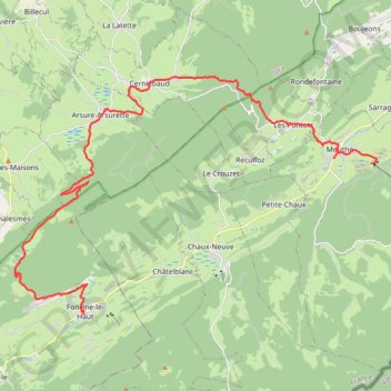 Trace GPS Outhe - Foncine-le-Haut, itinéraire, parcours