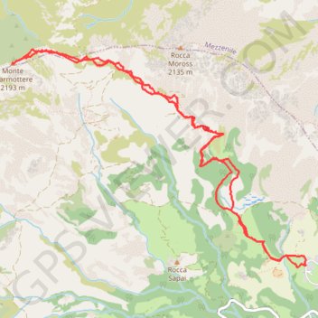 Trace GPS Monte Marmottere, itinéraire, parcours