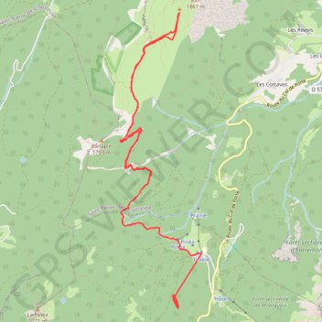 Trace GPS Charmant Som depuis le Col de Porte, itinéraire, parcours