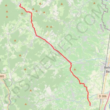 Trace GPS De Saint-Georges-de-Reneins à Monsols, itinéraire, parcours