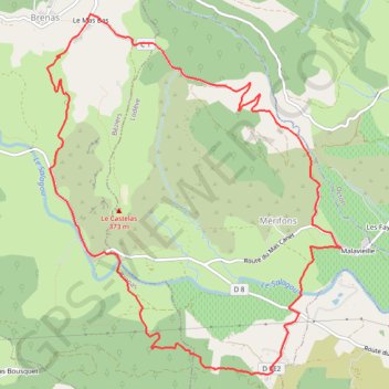 Trace GPS Salagou - Le Tour du Castellas, itinéraire, parcours
