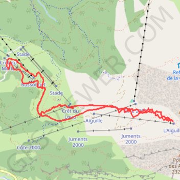 Trace GPS Aiguille des Calvaires (Aravis), itinéraire, parcours