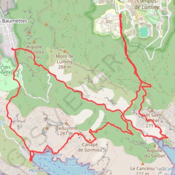 Trace GPS Calanques de Morgiou et Sormiou, itinéraire, parcours