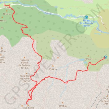 Trace GPS Pico de Alba, itinéraire, parcours