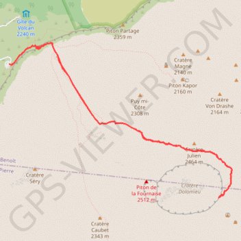 Trace GPS Bourg-Murat - Belvédère du Cratère Dolomieu, itinéraire, parcours