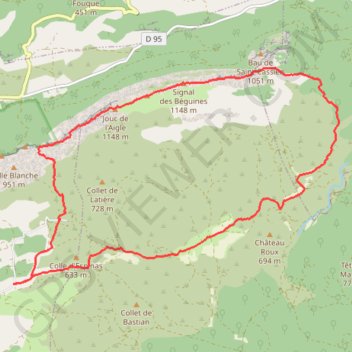Trace GPS Sainte Baume par Riboux, itinéraire, parcours