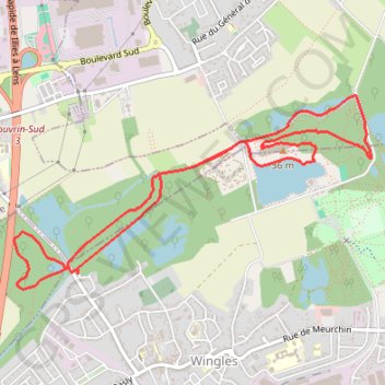 Trace GPS Circuit pédestre des marais de Wingles (7,22 Km), itinéraire, parcours