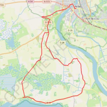 Trace GPS À la découverte du Vaccarès - Arles, itinéraire, parcours