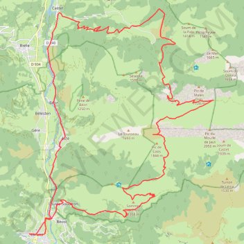 Trace GPS Laruns-Pic de Listo Col de Jaout, itinéraire, parcours