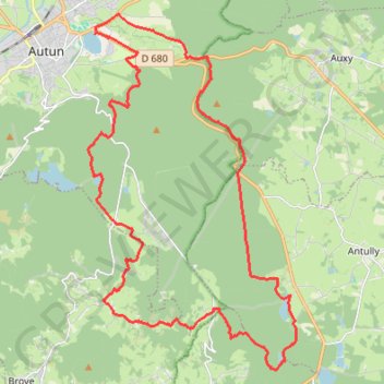 Trace GPS Autun - Étang du Martinet, itinéraire, parcours