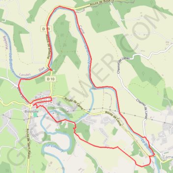 Trace GPS Châteaux et Bidouze à Bidache, itinéraire, parcours