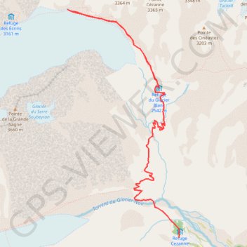 Trace GPS Ecrin - glacier blanc, itinéraire, parcours