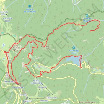 Trace GPS Lac d'Alfeld, Ballon d'Alsace, itinéraire, parcours