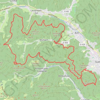 Trace GPS Guebwiller - Circuit de Judenhut, itinéraire, parcours