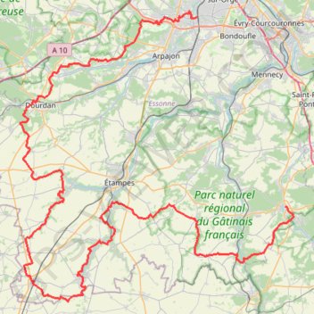 Trace GPS GR111 De Milly-la-Forêt à Saint Michel-sur-Orge (Essonne), itinéraire, parcours