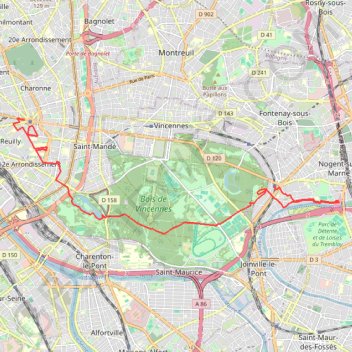 Trace GPS Nogent sur Marne - Vincennes Picpus, itinéraire, parcours
