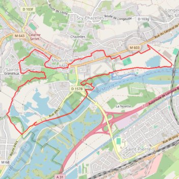 Trace GPS Moulins-lès-Metz, itinéraire, parcours
