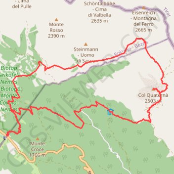 Trace GPS Col Quaternà (Knieberg), itinéraire, parcours