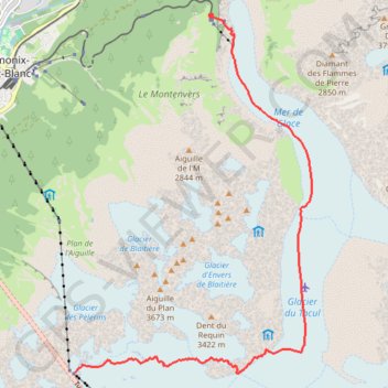 Trace GPS Vallée Blanche - Envers du Plan, itinéraire, parcours