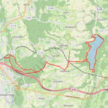 Trace GPS Lac de l'Arrêt-Darré, itinéraire, parcours