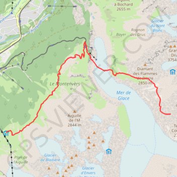 Trace GPS Plan de L'Aiguille - Refuge du Couvercle, itinéraire, parcours