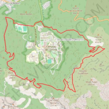 Trace GPS Luminy - Grand Tour, itinéraire, parcours